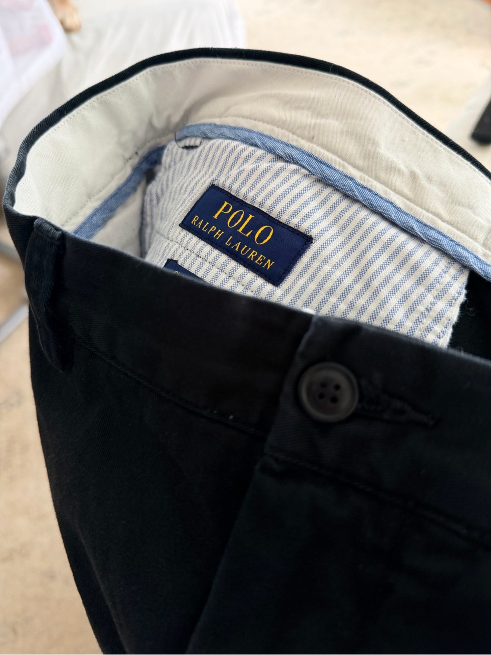 Polo by Ralph Lauren Black Chino Pants with Contrasting Liner